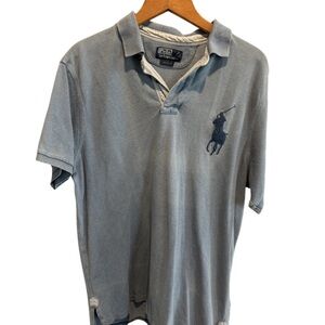 Vintage Polo by Ralph Lauren Men's denim Polo Shirt (Big Pony) XL